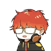 Cartoon Character With Red Hair And Glasses Sticker