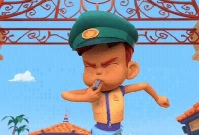 Cartoon Character With Red Hair And Green Hat Making Funny Face GIF
