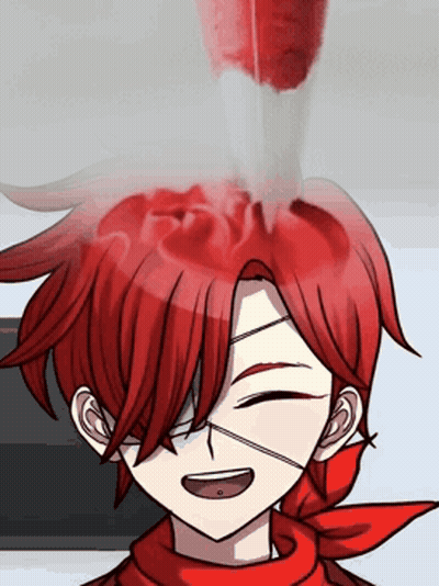 Cartoon Character With Red Hair And Scarf Smiling GIF