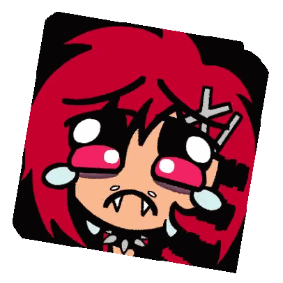 Cartoon Character With Red Hair Crying Sticker