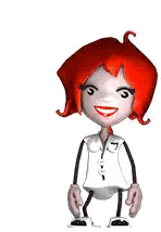 Cartoon Character With Red Hair Holding Remote Sticker