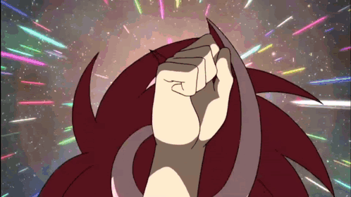 Cartoon Character With Red Hair Making Fist In Air GIF