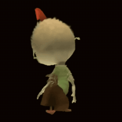 Cartoon Character With Red Hat Walking GIF