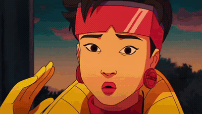 Cartoon Character With Red Headband And Earrings GIF