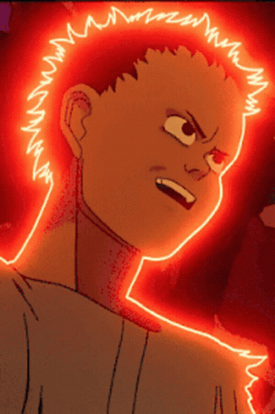 Cartoon Character With Red Light Coming Out Of Head GIF