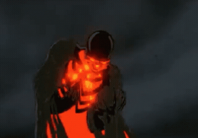 Cartoon Character With Red Light Glowing From Chest GIF