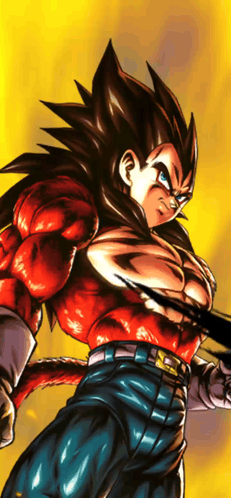 Cartoon Character With Red Muscles and Blue Pants
