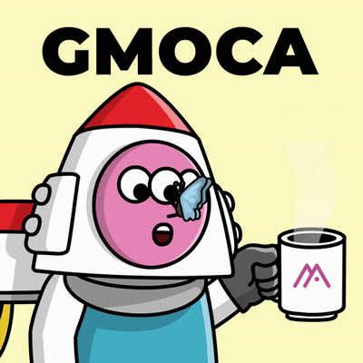 Cartoon Character With Rocket Head Holding Coffee GIF
