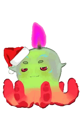 Cartoon Character With Santa Hat And Mohawk Sticker