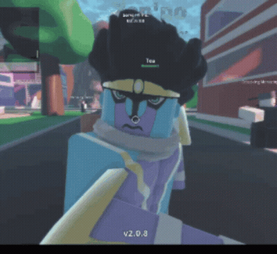Cartoon Character With Scarf And Number V2.0.8 GIF