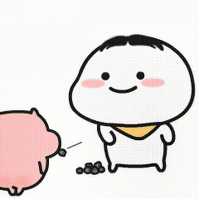 Cartoon Character With Scarf Next To Pink Piggy GIF