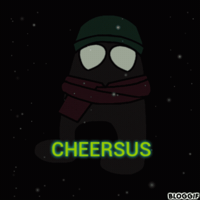 Cartoon Character With Scarf Saying Cheersus GIF