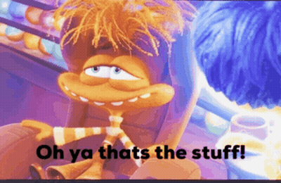 Cartoon Character With Scarf Says Oh Ya That's The Stuff GIF