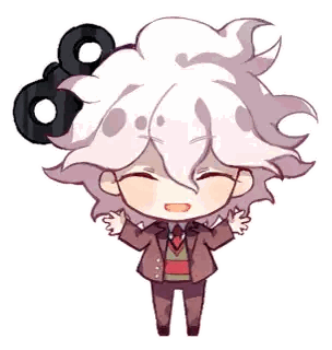 Cartoon Character With Scissors In Head Sticker