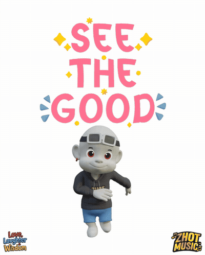 Cartoon Character With See The Good Sign GIF