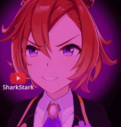 Cartoon Character With Shark Stark Logo GIF