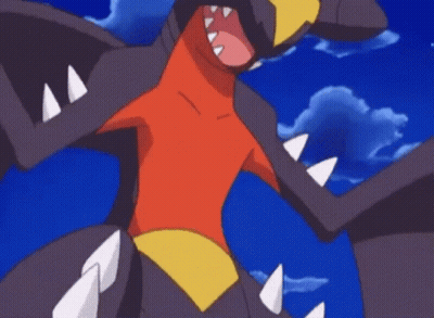 Cartoon Character With Sharp Teeth Flying In Blue Sky GIF