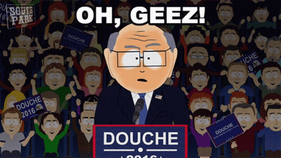Cartoon Character With Sign Saying Douche GIF