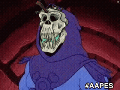 Cartoon Character With Skull #Aapes GIF