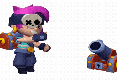 Cartoon Character With Skull And Crossbones Holding Cannon GIF