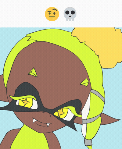 Cartoon Character With Skull And Smiley GIF
