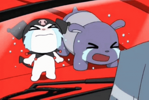 Cartoon Character With Skull Crying Next To Another GIF