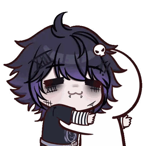 Cartoon Character With Skull Head Sticker