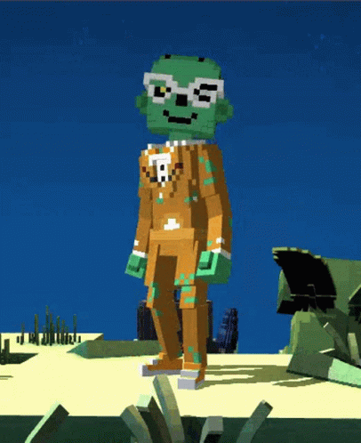 Cartoon Character With Skull On Chest GIF