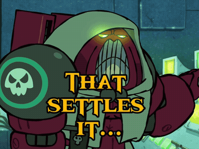 Cartoon Character With Skull On Chest That Settles It GIF