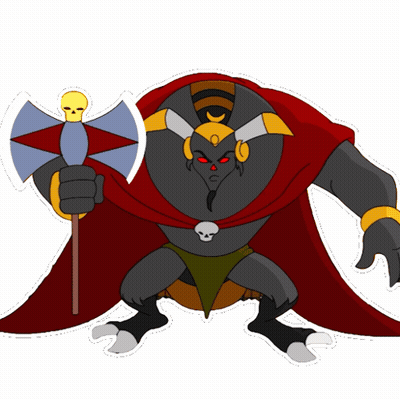 Cartoon Character With Skull On Chest GIF