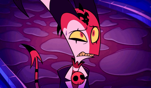 Cartoon Character With Skull On Neck GIF