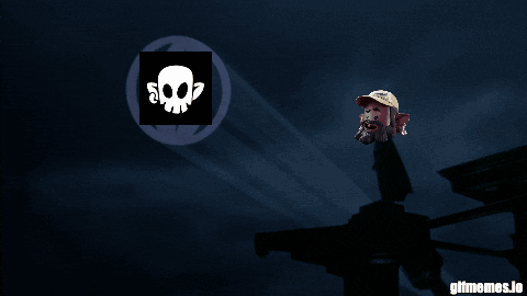 Cartoon Character With Skull GIF