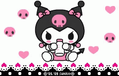 Cartoon Character With Skulls And Hearts GIF