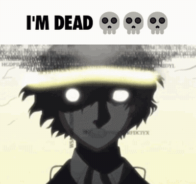 Cartoon Character With Skulls On Head Saying I'm Dead GIF