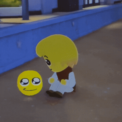 Cartoon Character With Smiley Face GIF