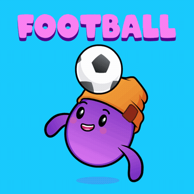 Cartoon Character With Soccer Ball And Football GIF