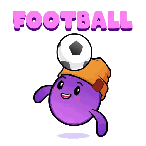 Cartoon Character With Soccer Ball Head Sticker