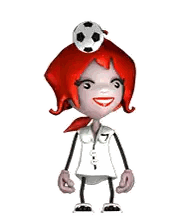 Cartoon Character With Soccer Ball On Head Sticker