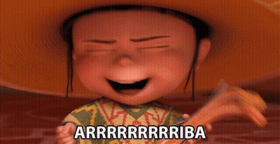 Cartoon Character With Sombrero Saying Arrrrrrriba GIF