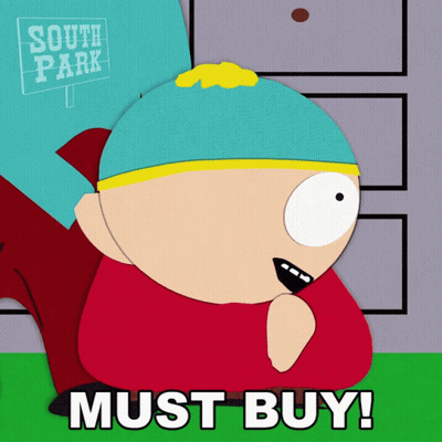 Cartoon Character With South Park Must Buy Sign GIF