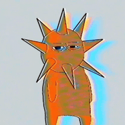 Cartoon Character With Spikes On Head GIF