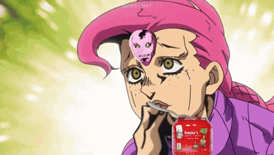 Cartoon Character With Spoon In Mouth Next To Tomato Sauce GIF