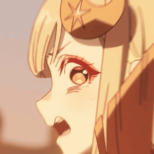 Cartoon Character With Star On Head Close Up GIF