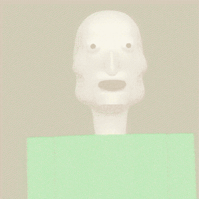 Cartoon Character With Stick In Mouth And Red Lips GIF