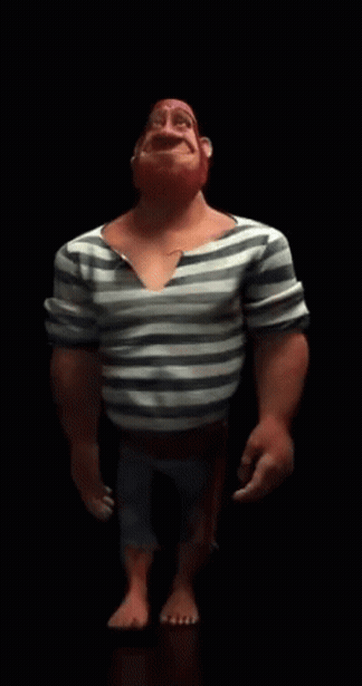 Cartoon Character With Striped Shirt And Red Beard GIF