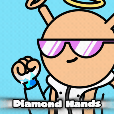 Cartoon Character With Sunglasses And Diamond Hands Glove GIF