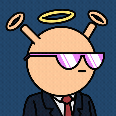 Cartoon Character With Sunglasses And Halo GIF