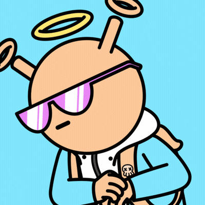 Cartoon Character With Sunglasses And Halo GIF