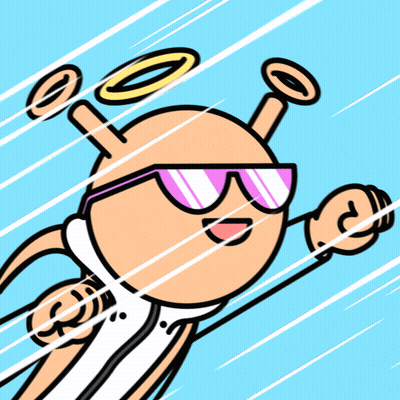 Cartoon Character With Sunglasses And Halo GIF