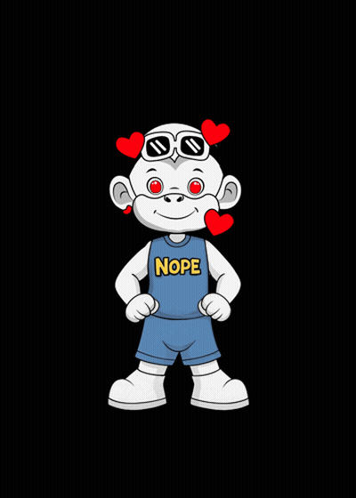 Cartoon Character With Sunglasses And Nope Shirt GIF